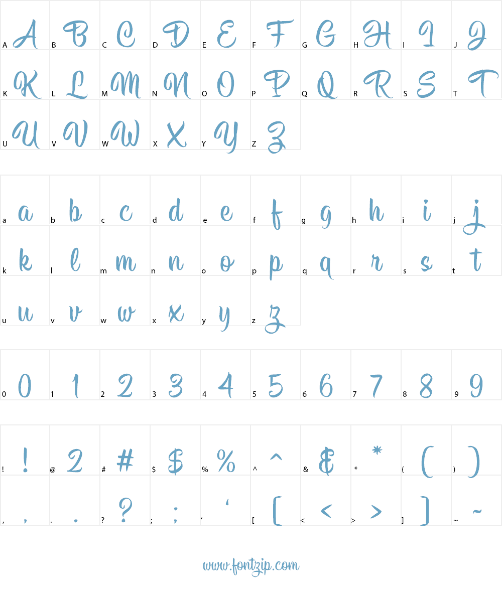Hisyam Script Personal Use Font Character